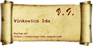 Vinkovics Ida névjegykártya